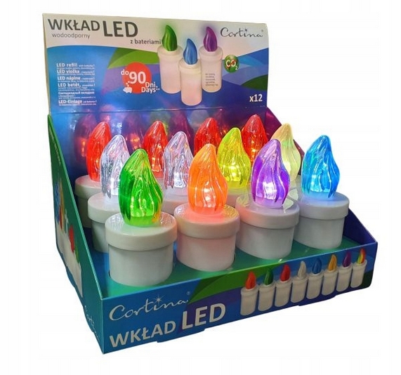 Elektrická LED sviečka do lampy, biela, vrátane batérií, balenie 6 kusov